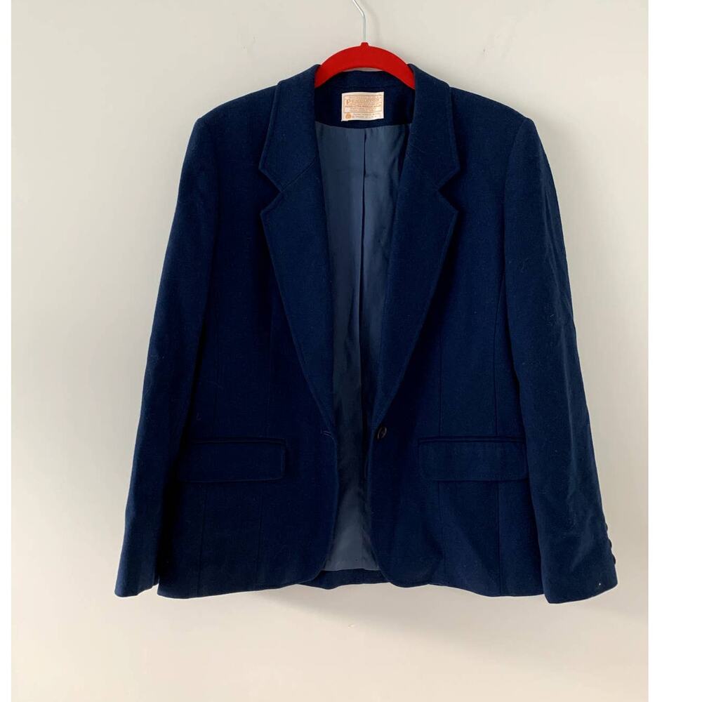 Vintage Pendleton made in USA 100% Wool Navy Blazer Size 3